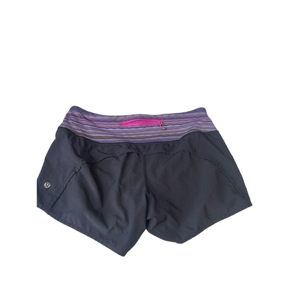 lululemon athletica Black Shorts with Purple Waistband